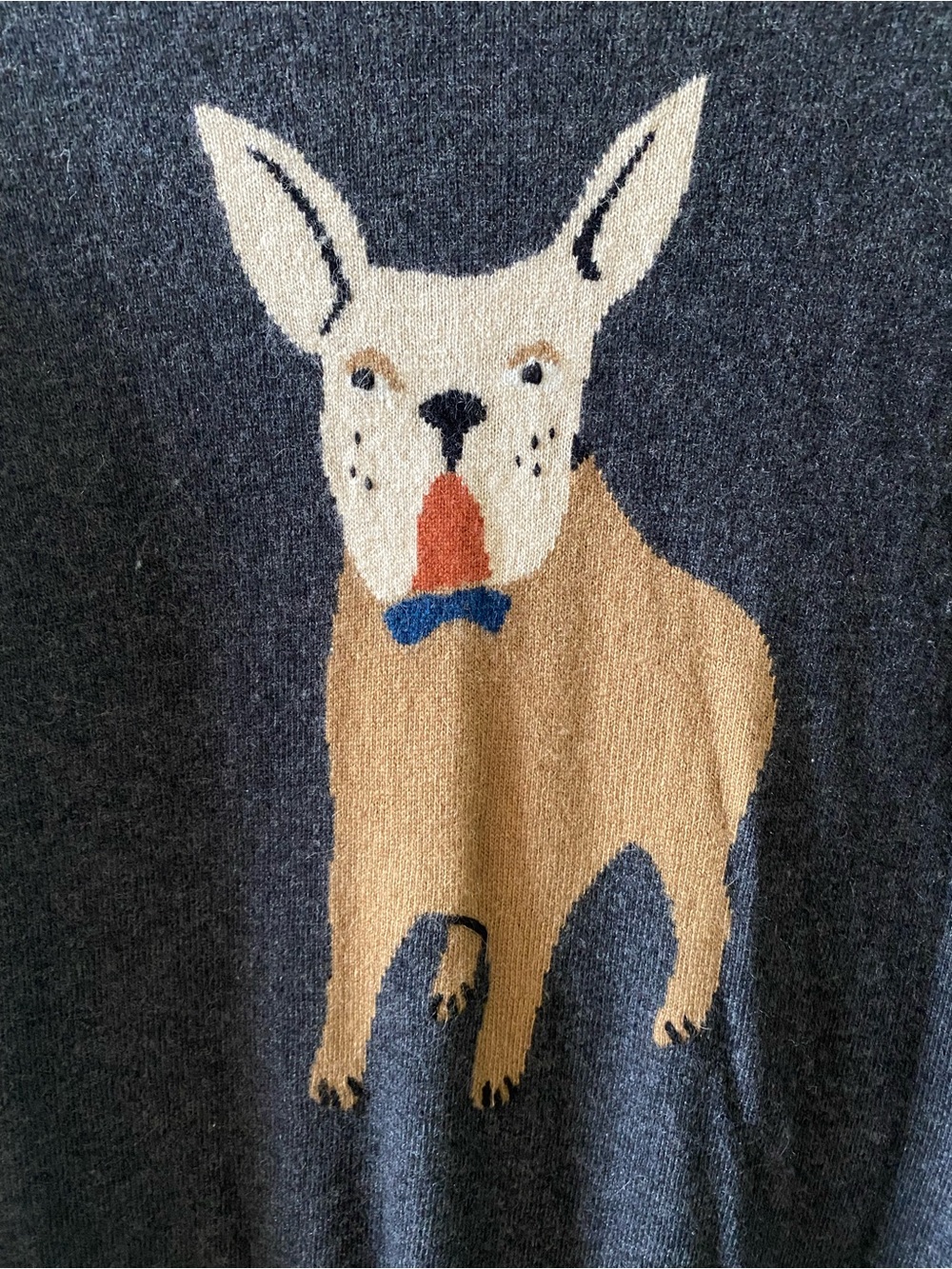 J.Crew French Bulldog Sweater Wool Blend Grey Pullover Size XXS - Picture 2 of 5